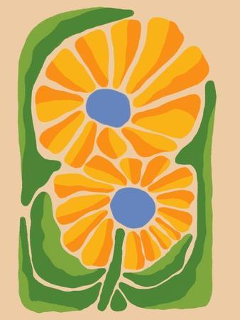 Retro Flower Print V - Photographic Print, 12x16