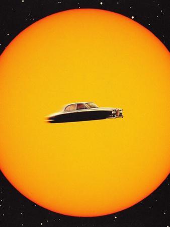 Space Chase - Giclee Print, 12x16