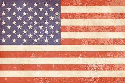 Vintage American Flag - Wall Art Print, 24x16