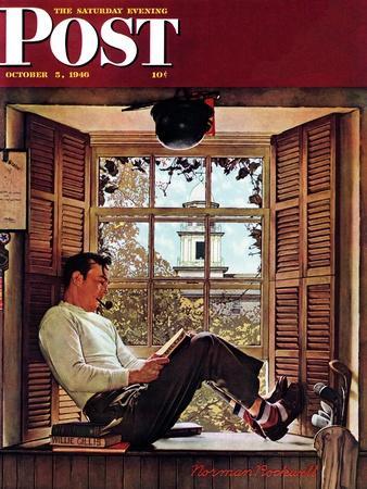 "Willie Gillis in College" Saturday Evening Post Cover, October 5,1946 - Giclee Print, 12x16